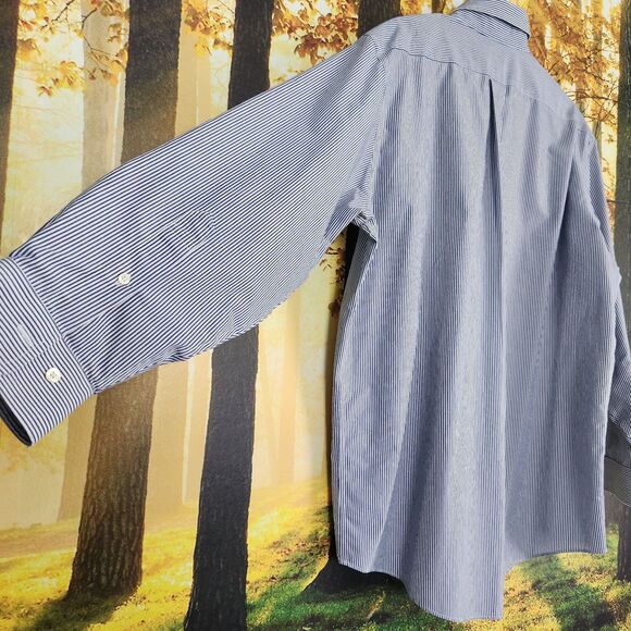 Brooks Brothers NON IRON Blue Button Down Shirt Long Sleeve Mens 17 - 4/5 - Picture 9 of 9